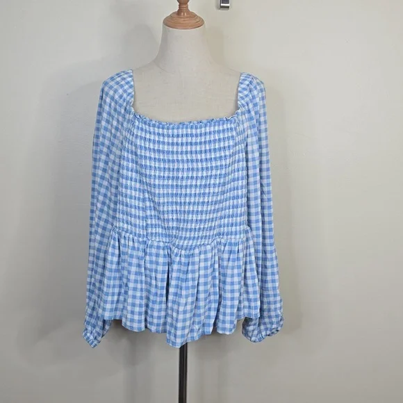 Torrid Smocked Bodice Long Sleeve Crop Blouse 2XL - Picture 1 of 4